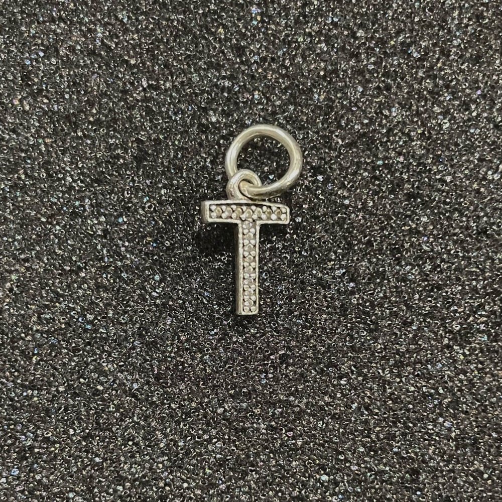 Pandora sterling silver cubic zirconia charm.